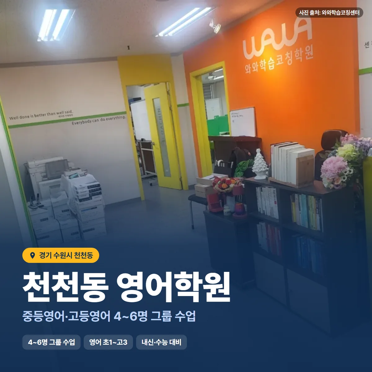 천천동 영어학원 수업 모습