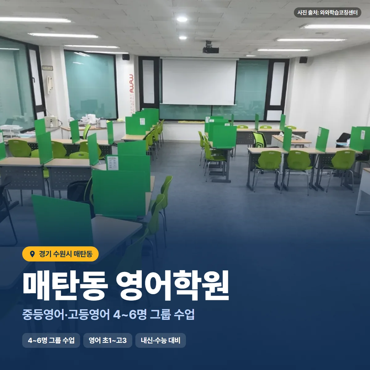 매탄동 영어학원 수업 모습